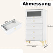 Kommodeskåp – med lådor sidobord fällbar glasdörr – 4 – Vit