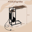 C – formad sidobord med laddstation och utdragbar bordsskiva sidoficka soffbord – Brun