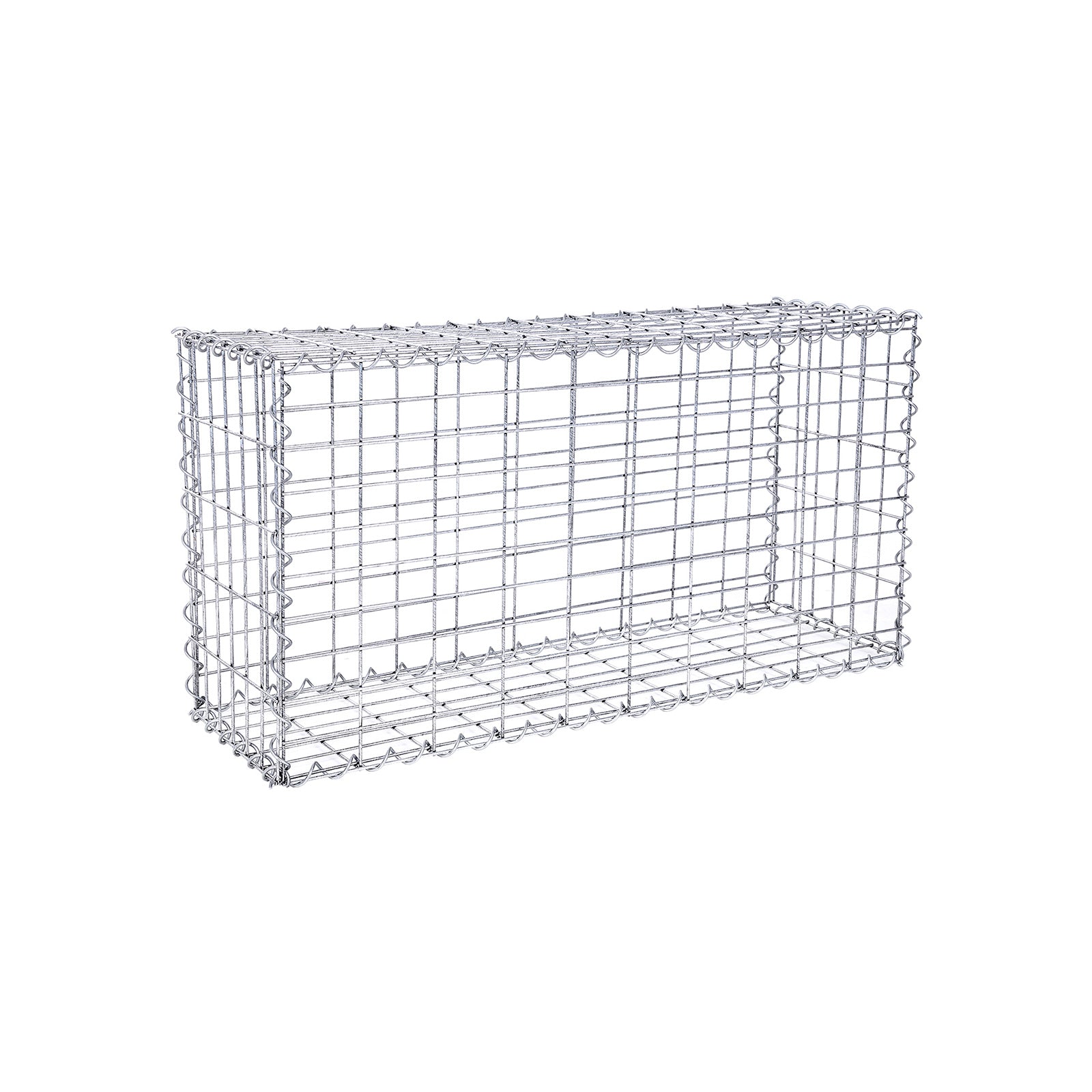 Schanskorf - Rostfri Steenkarf - Gabion - 100 x 50 x 30 cm - Silver