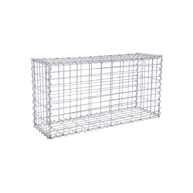 Gabion – Rostfritt stål – 100 x 50 x 30 cm – Silver
