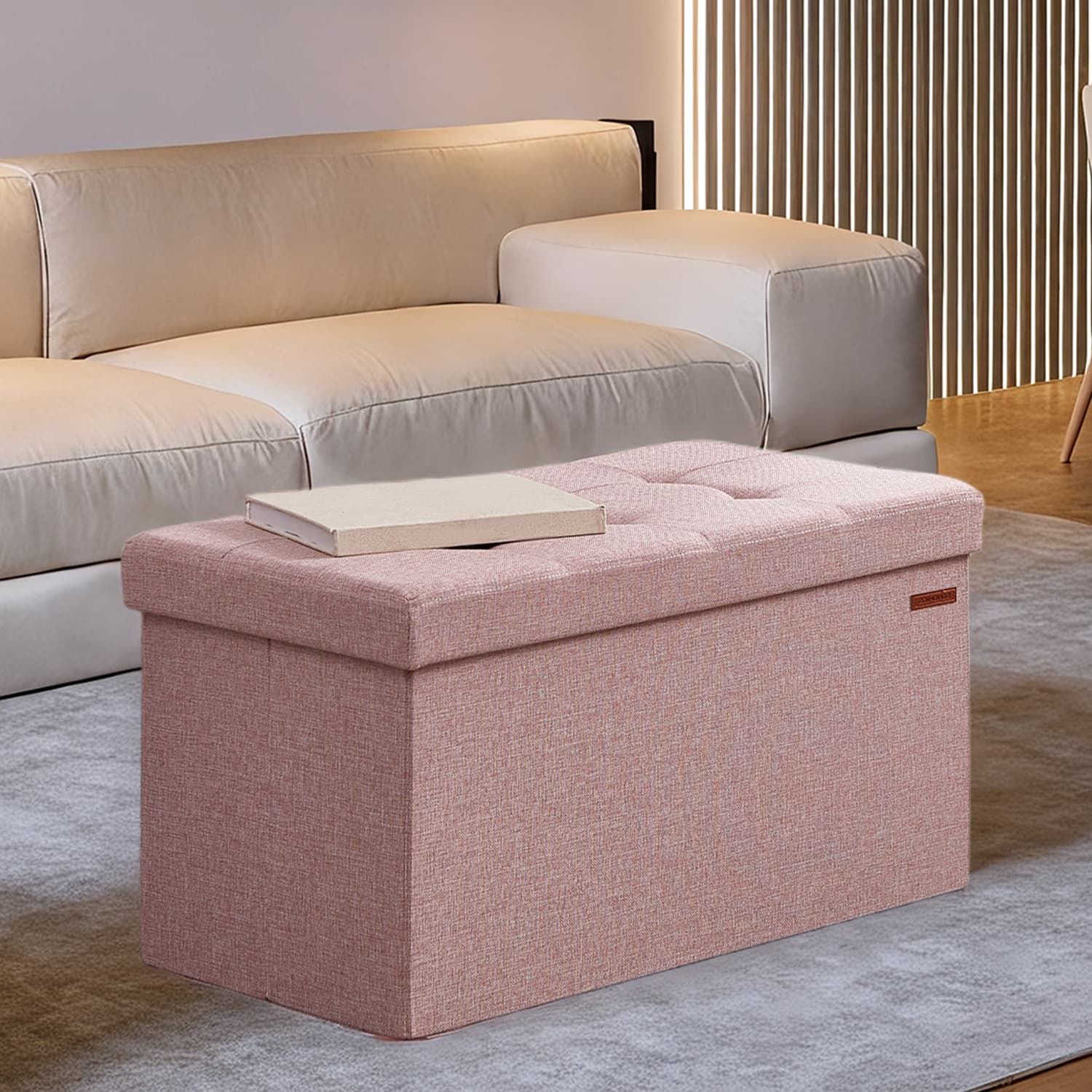 Soffa med förvaringsutrymme - 38 x 76 x 38 cm - säteslåda - bäddsoffa