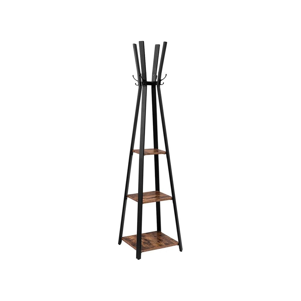 Pälsställ - med 3 hyllor - Gaderobisk standard - Industriell design - brun svart
