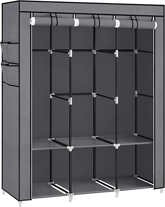 Garderob - Rulldörr - 2 hängfack - Grå