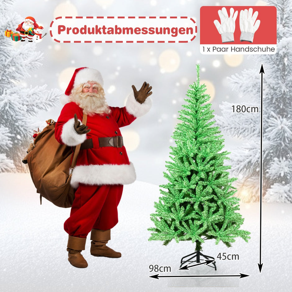Konstgjord – julgran som lyser i mörkret – 180 cm – Grön