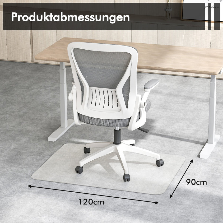 Kontorsstolsunderlägg – Transparent PVC golvskyddsmatta – 120 x 90 cm – Genomskinlig
