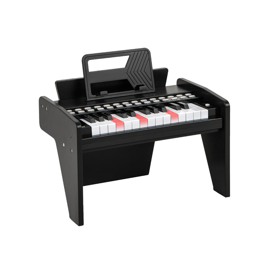 Tangent – Keyboard Barn Mini Digitalt Piano Träleksak med Inställbar Hastighet – 25 – Svart