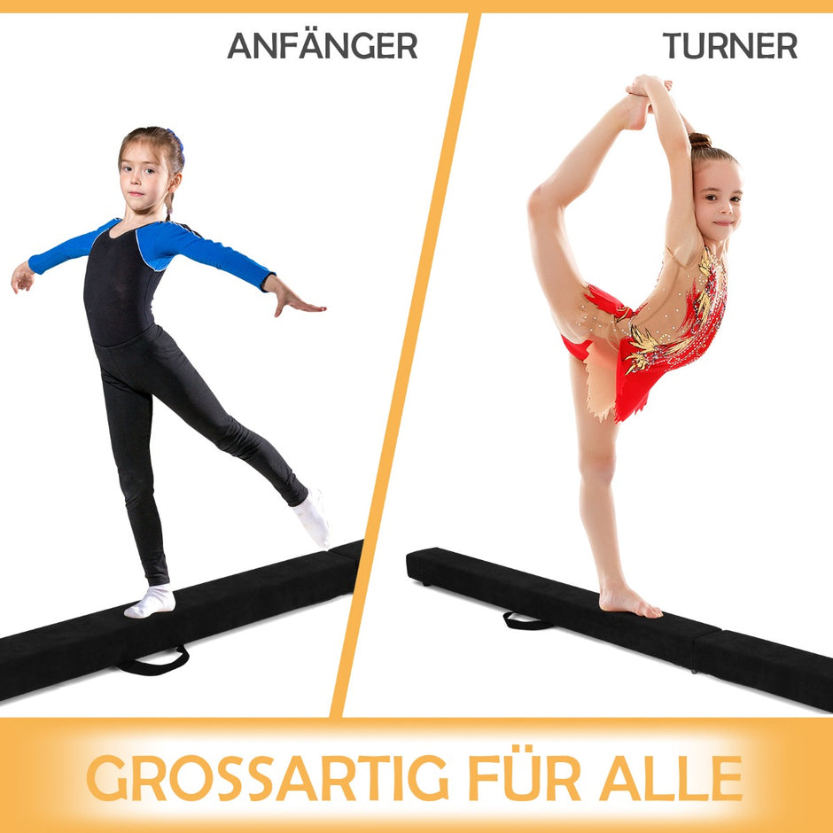 Balansbalk – Gymnastikträning Vikbar Hållbar Fitness – 2,1 m – Svart