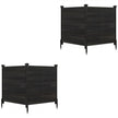 Pack – Tvådelad skyddshäck trädgårdshäck av gran utomhus trähäck med tre stolpar – 2 119 x 119 cm – Svart