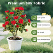 Delnings – Set Konstväxt Rosor Med Jordspets och Ständigt Gröna Blad Stjälkar Silkblommor – 2 – Röd och grön