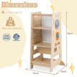 2‑faldigt – höjdjusterbar trappstol, 4‑i‑1 Montessori‑lärotorn i trä – 52 x 50 x 89 cm