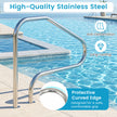 pack – Poolräcke i rostfritt stål för simbassänger Bärkapacitet upp till – 2 130 x 94 cm 180 kg – Silver