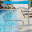 pack – Poolräcke i rostfritt stål för simbassänger Bärkapacitet upp till – 2 130 x 94 cm 180 kg – Silver
