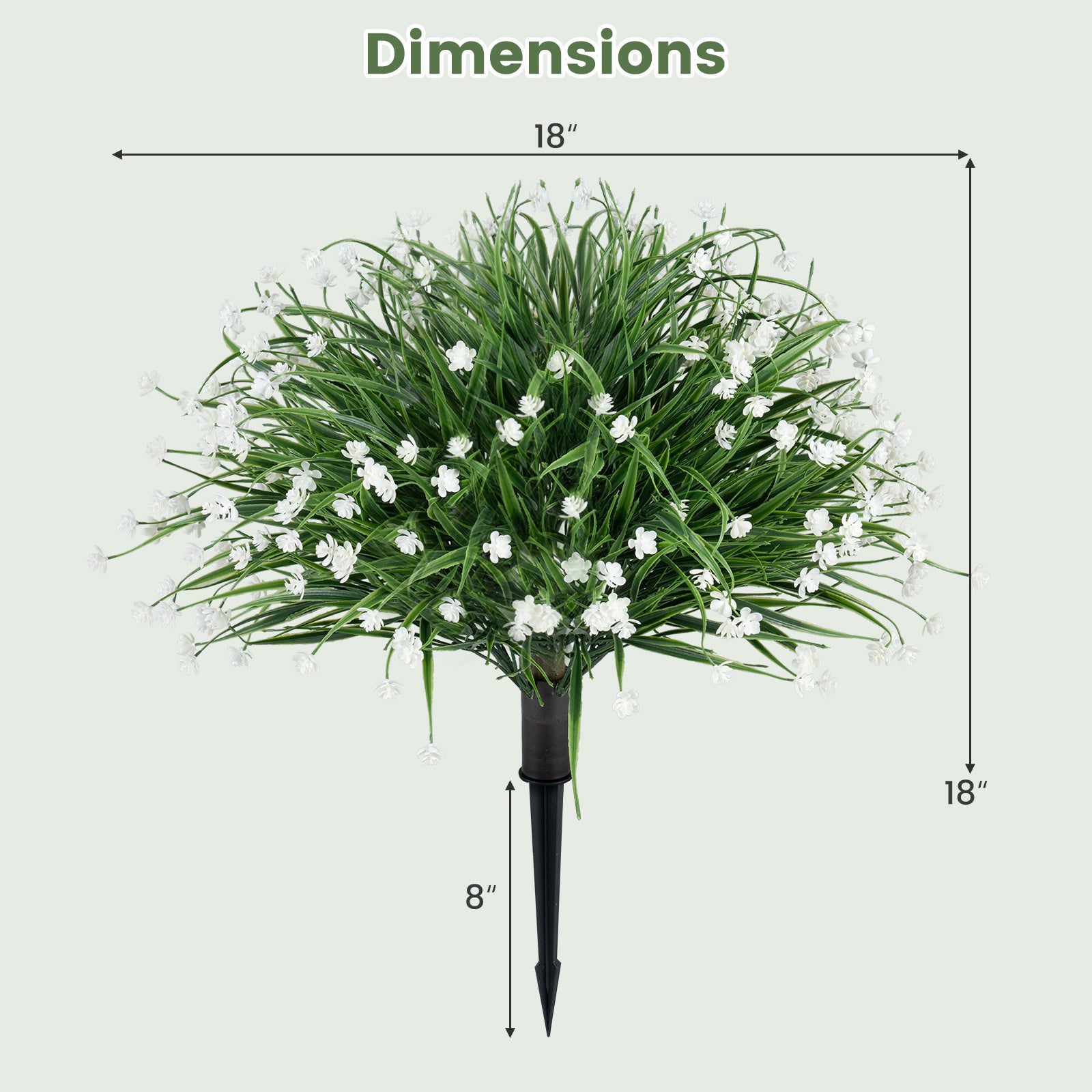 2‑pack – konstblommor med jordspett, konstlökgräs kamelior – 20 cm 70 cm
