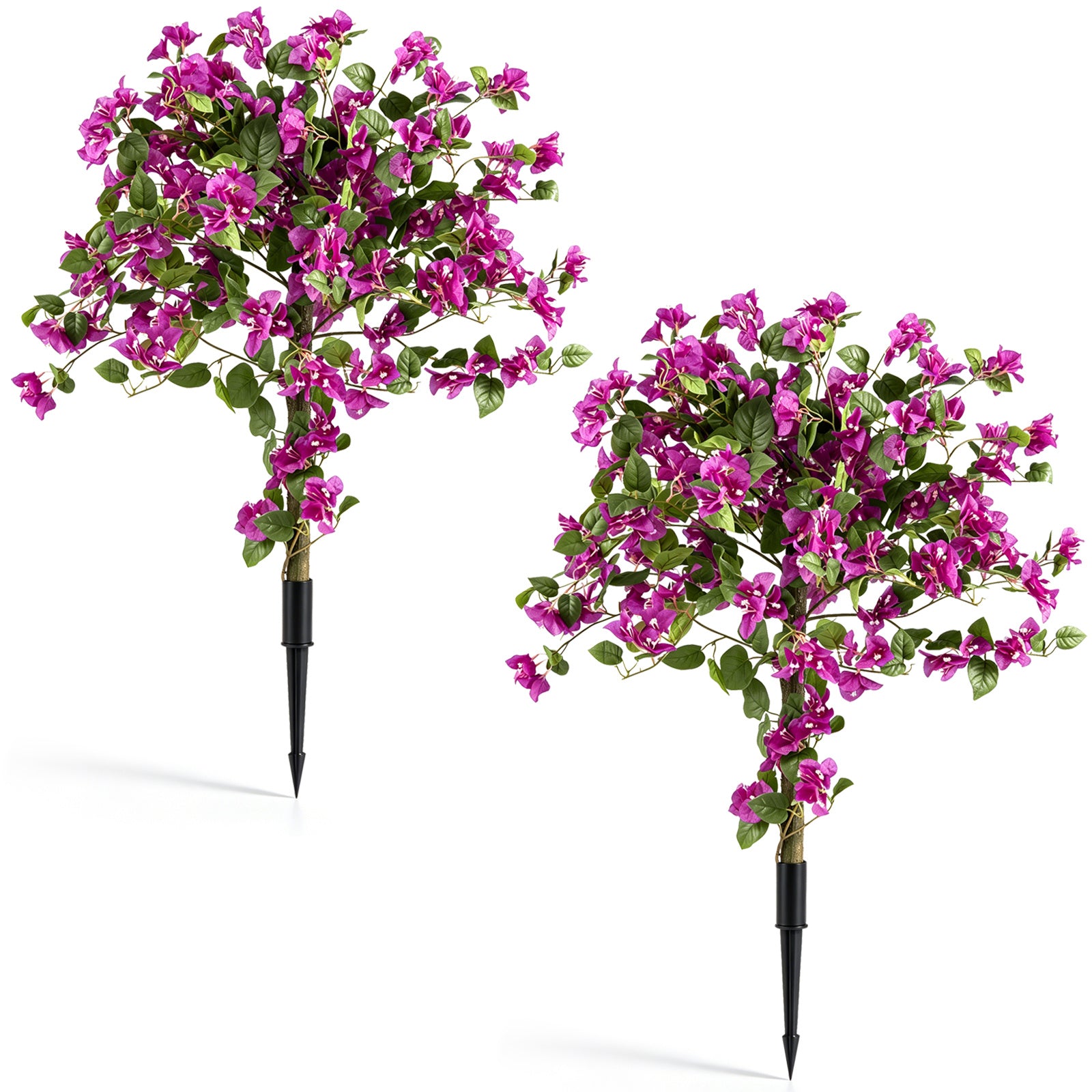 2‑pack – konstgjorda blommor med jordspett, bougainvillea för veranda och trädgård