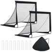 2‑pack – pop‑up fotbollsmål för barn med glasfiberrör och metallkopplingar – 120 x 90 x 92 cm