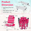 pack – strandstolar med bord, hopfällbara campingstolar justerbart ryggstöd – 2 – Rosa