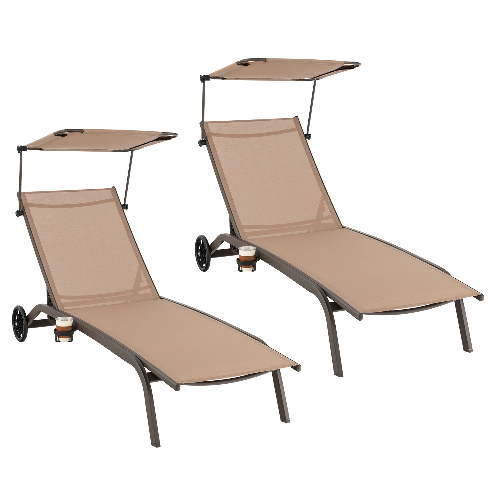 pack – terrassolägen utomhusstol med hjul metallbädd – 2