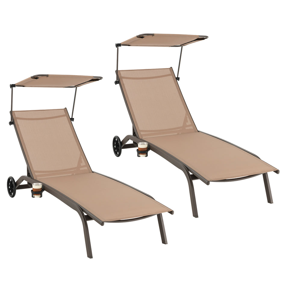 pack – terrassolägen utomhusstol med hjul metallbädd – 2