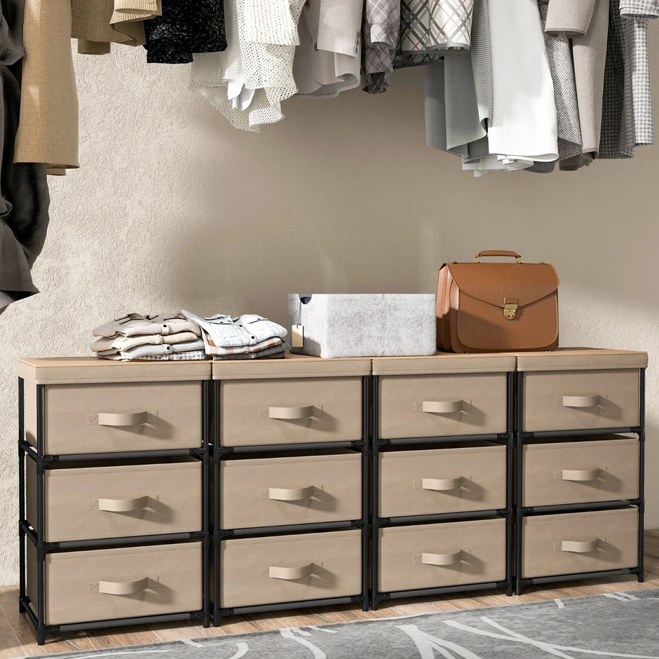 pack – nattduksbord med tyglådor Sidobord metallram Tyglåda – 2 – Brun