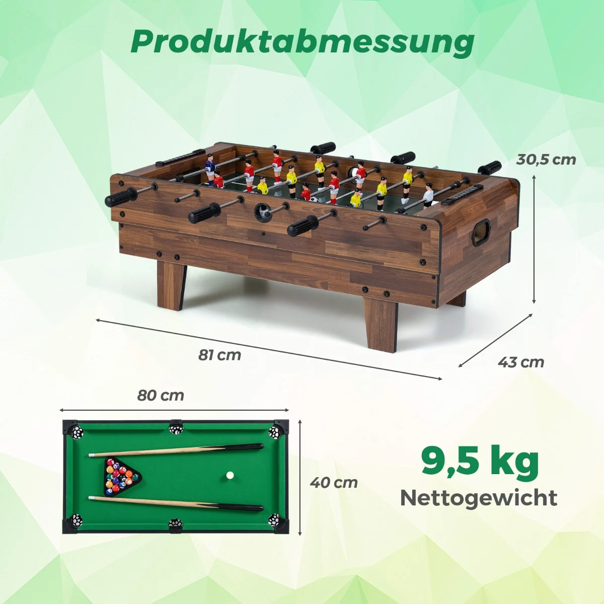 i – spelbord Biljardbord och bordtennisbord air hockeybord fotbollsspel – 4 1 – Natur