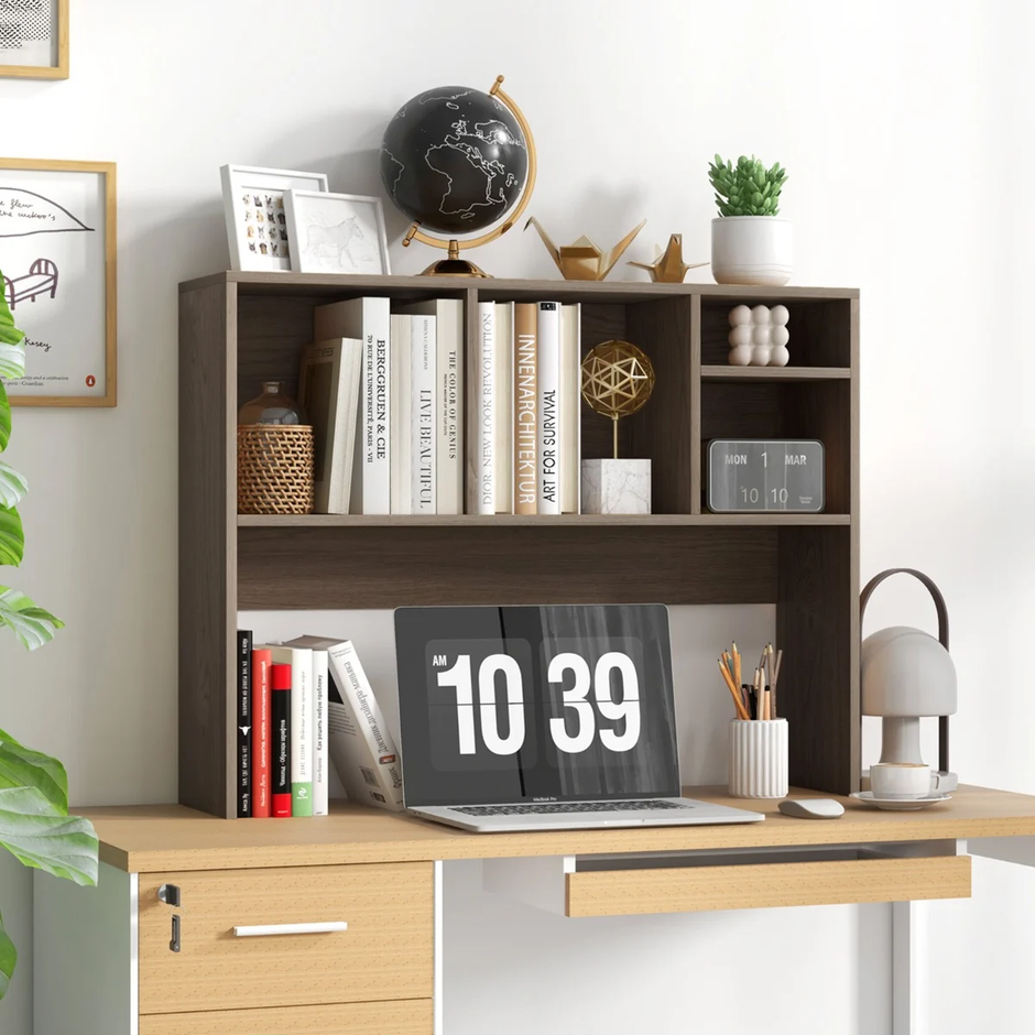 Skrivbords – hyllor med fack – 4 94 x 25 x 73 cm – Brun