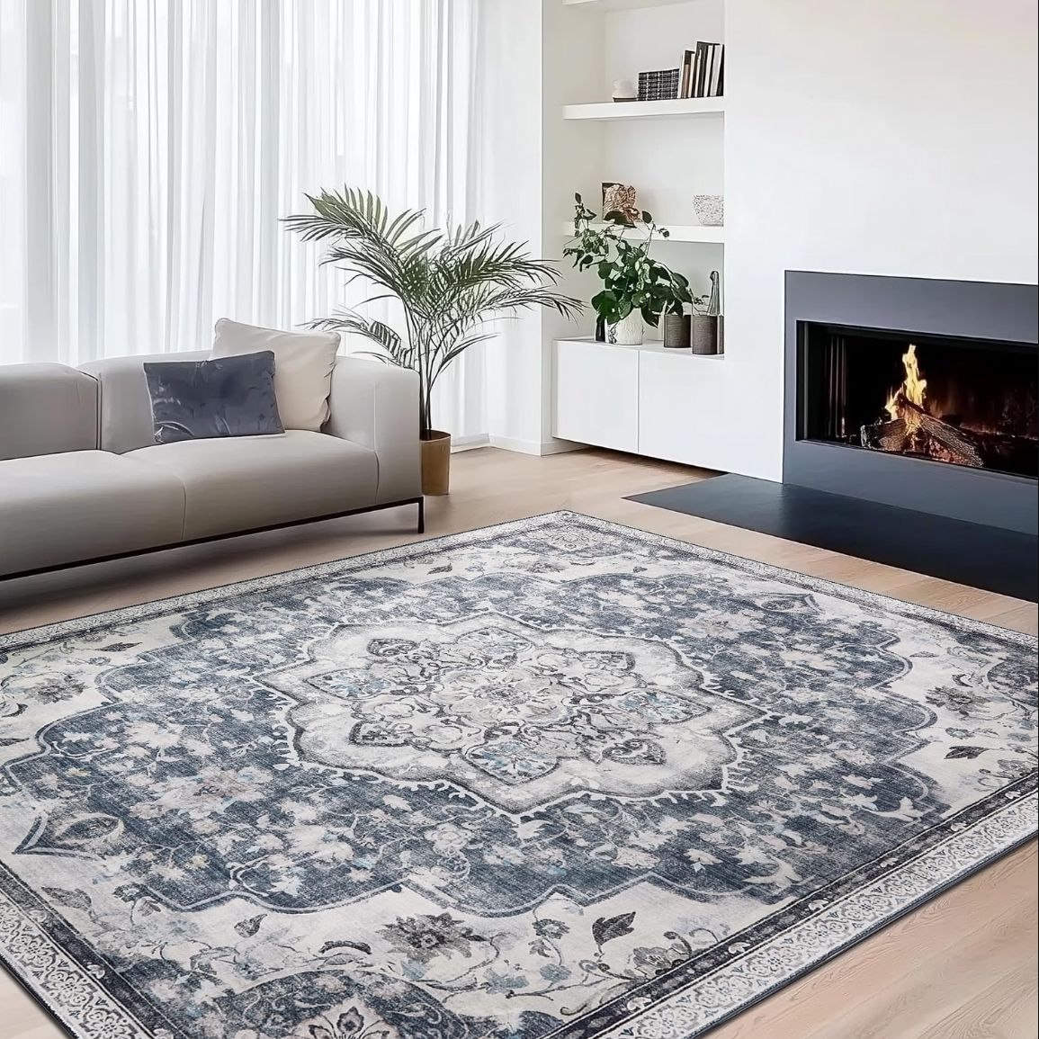 Vloerkleed - Wasbaar en Antislip - Duifgrijs - 80 x 150 cm