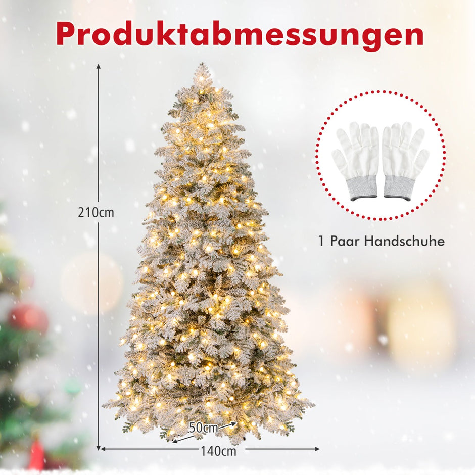 Konstgjord – julgran Snötäckt Förmonterad hopfällbar – 210 cm – Grön