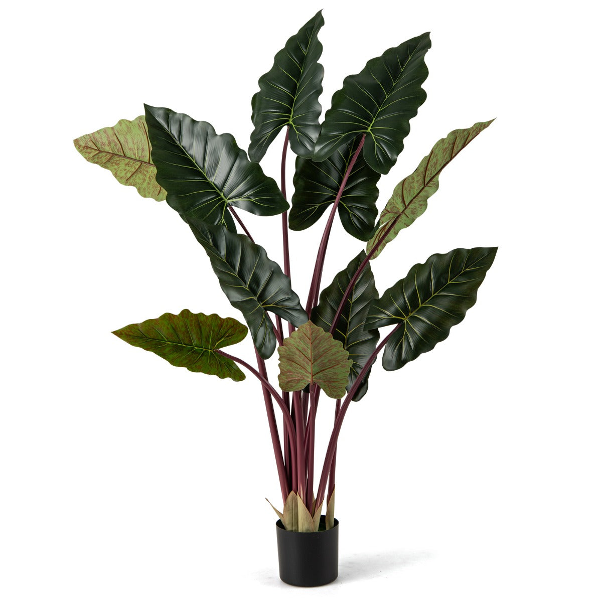 Konstgjorda – växter med blad och regnbågstaro gren modern konstträd – 11 160 cm – Grön