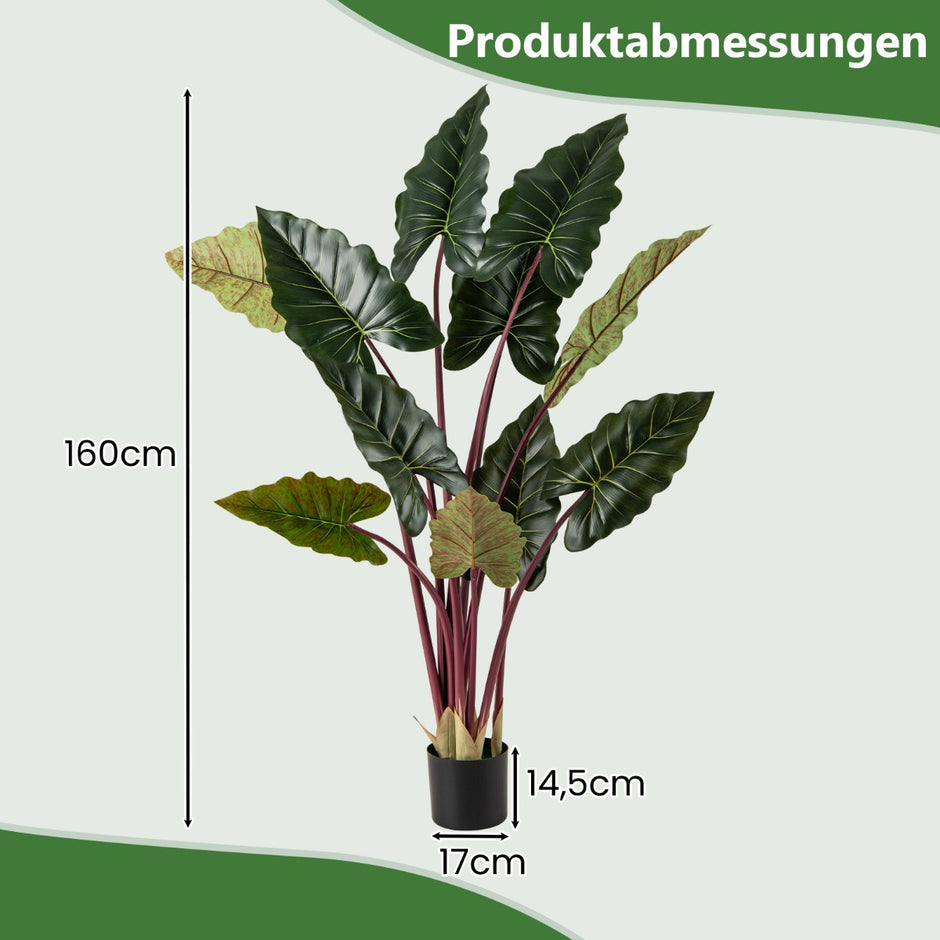 Konstgjorda – växter med blad och regnbågstaro gren modern konstträd – 11 160 cm – Grön