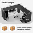L – formad skrivbord med laddstation och tangentbordsutrymme lådor – 2 – Svart