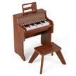 tangenter – Mini digitalpiano med pall Barnpiano justerbar hastighet – 25 – Brun
