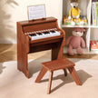 tangenter – Mini digitalpiano med pall Barnpiano justerbar hastighet – 25 – Brun