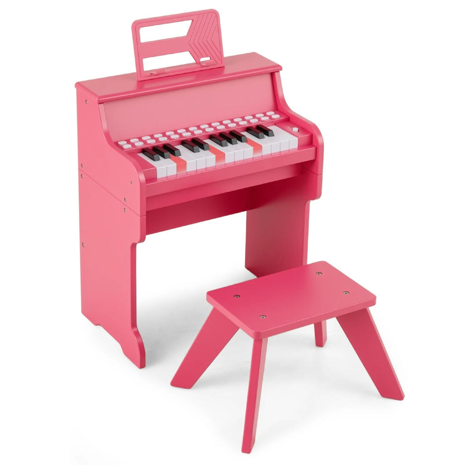 tangenter – Mini digitalpiano med pall Barnpiano justerbar hastighet – 25 – Rosa