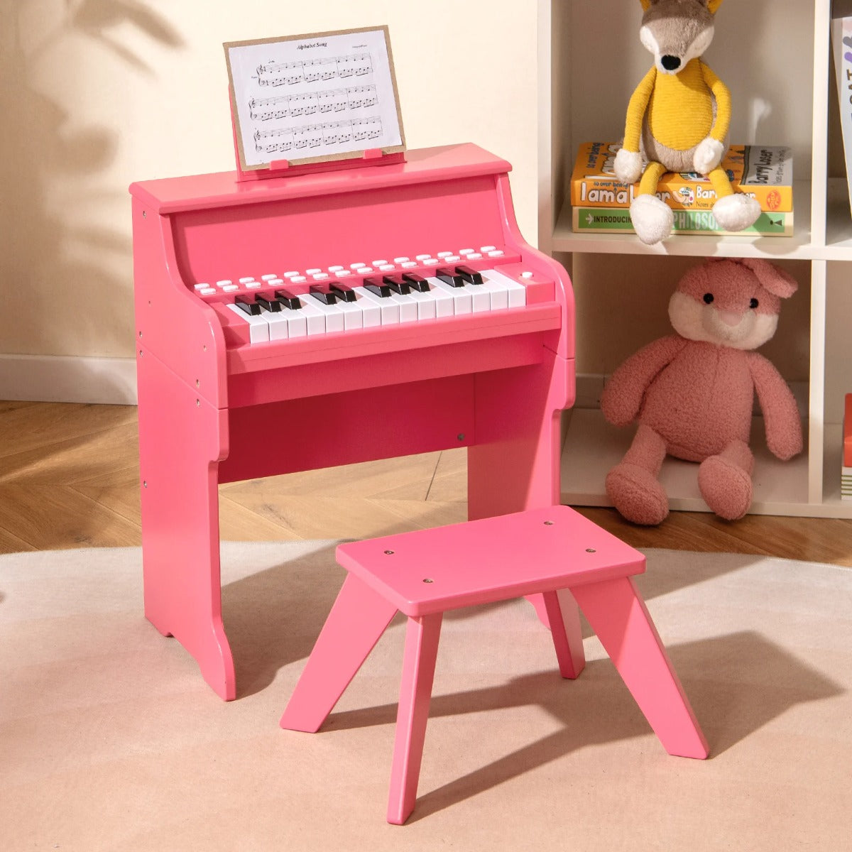 tangenter – Mini digitalpiano med pall Barnpiano justerbar hastighet – 25 – Rosa