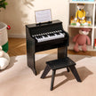 tangenter – Mini digitalpiano med pall Barnpiano justerbar hastighet – 25 – Svart
