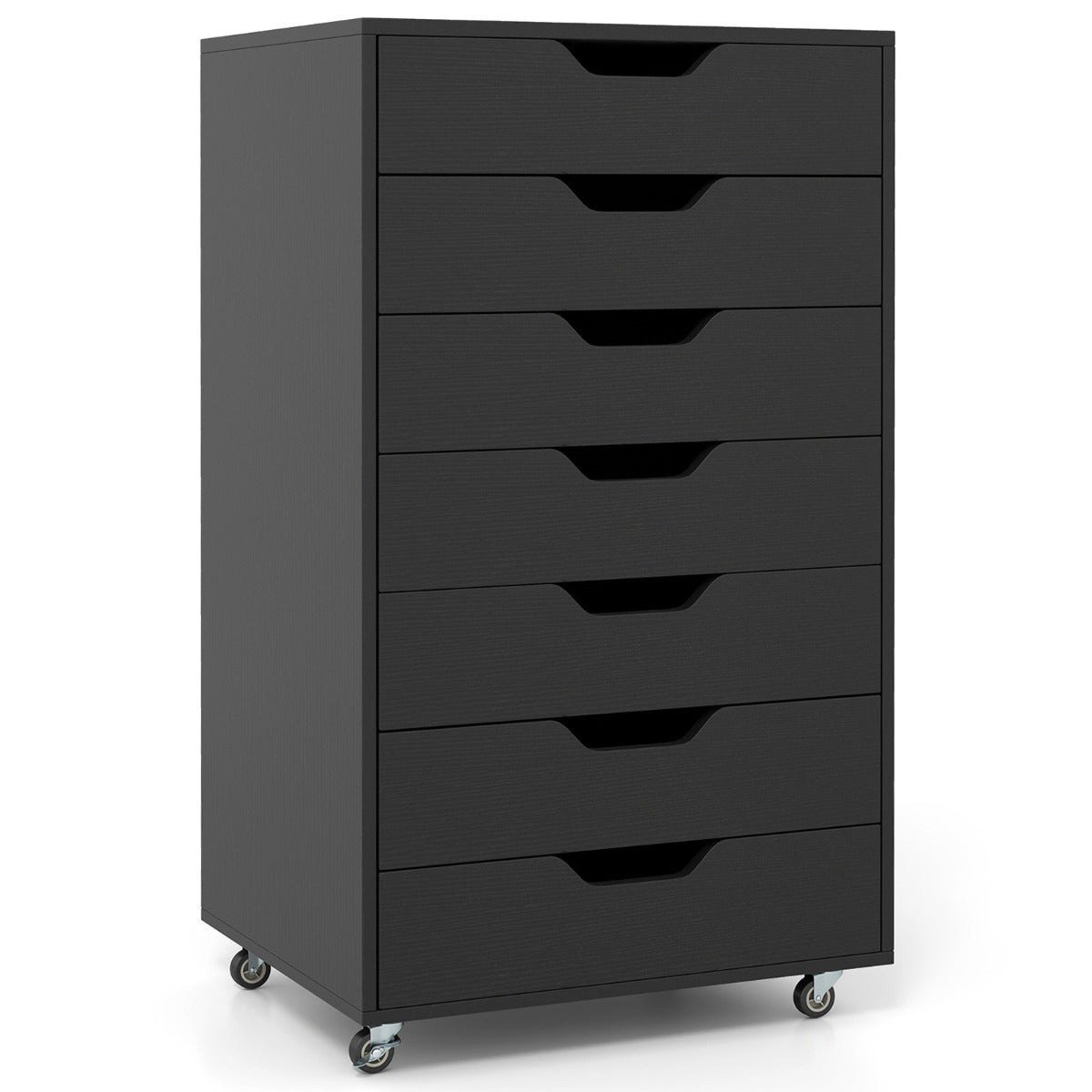 Rullcontainer – med Låda mobil Arkivskåp Hjul Kontorscontainer – 7 – Svart