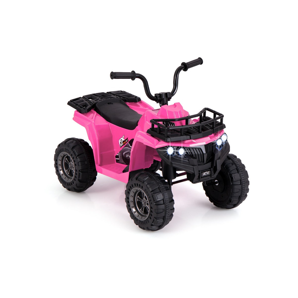 6V – barnelektrisk fyrhjuling med framåt och bakåtfunktion Elbil ATV – Rosa