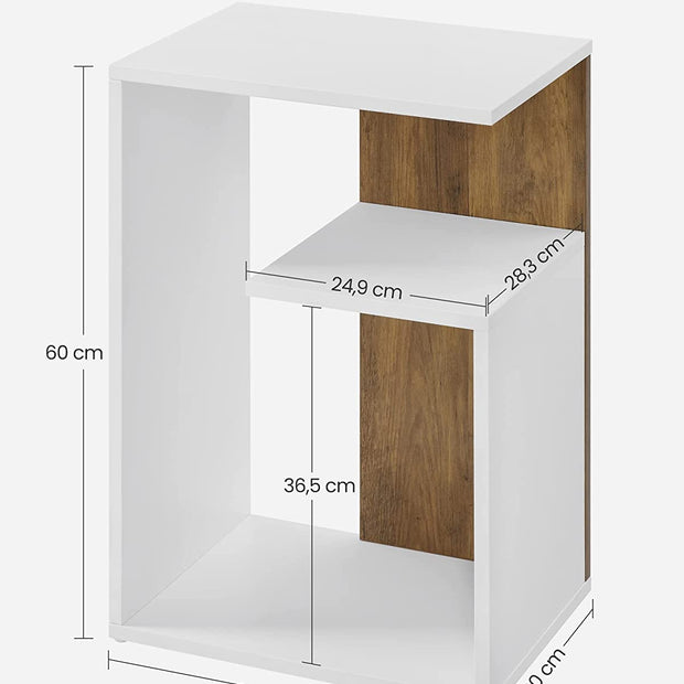 Sidobord – Modern design med förvaringsutrymme – Brunvit