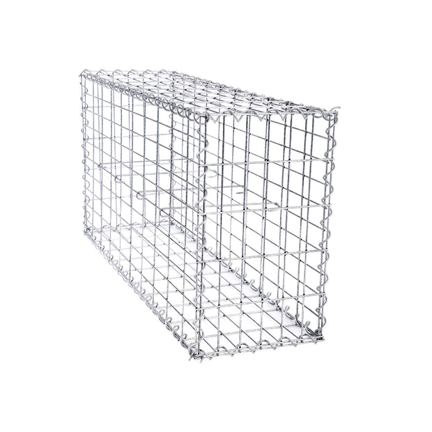 Gabion – Rostfritt stål – 100 x 50 x 30 cm – Silver