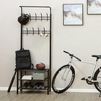 Coat Rack - med 3 skosträd - med 18 krokar - Metall - 68,8 x 35,2 x 187 cm