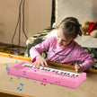 Barn – Piano Keyboard Tangent bärbar med Rytm Klangfärg och Demo – 37 8 8 22 – Rosa