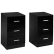 Set – med sängbord lådor kontorsskåp – 2 3 37 x 34 x 66,5 cm – Svart