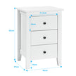 Set – med sängbord lådor för resårbädd – 2 3 46 x 37 x 65 cm – Vit