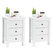 Set – med sängbord lådor för resårbädd – 2 3 46 x 37 x 65 cm – Vit