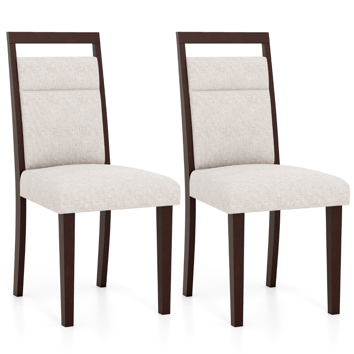 pack – stoppade matsalsstolar Köksstol med sits och lutbart ryggstöd – 2 – Beige