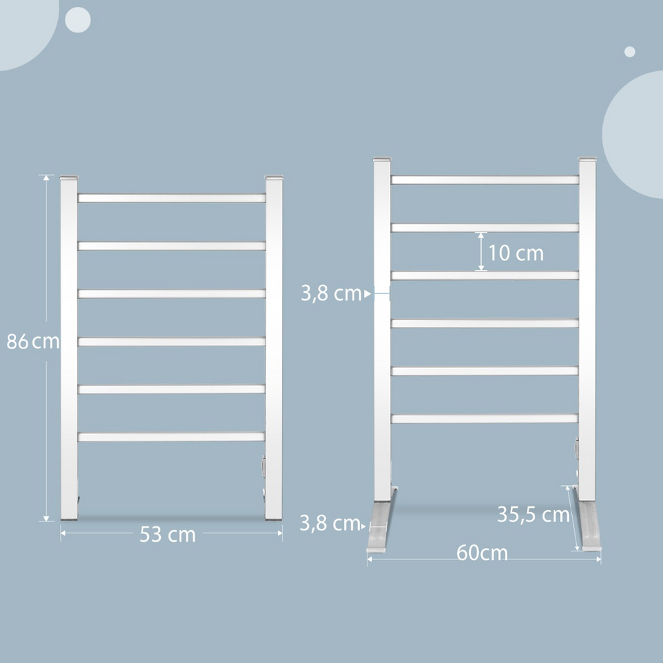 Handdukstork – Multifunktionell elektrisk med bars – 6 – Silver