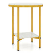 stegs – rund soffbord sidobord med marmorlook och avställningsyta + – 2 40,5 cm – Vit