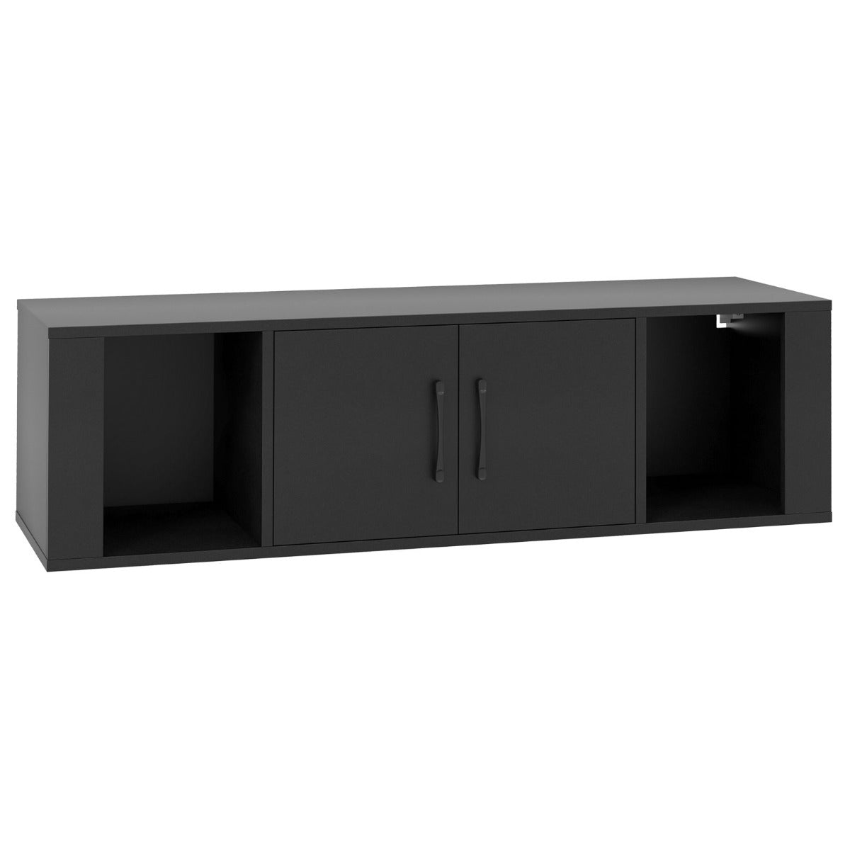 dörrars – svävande förvaringsskåp, väggmonterat hängande skrivbord med fack – 2 2 – Svart