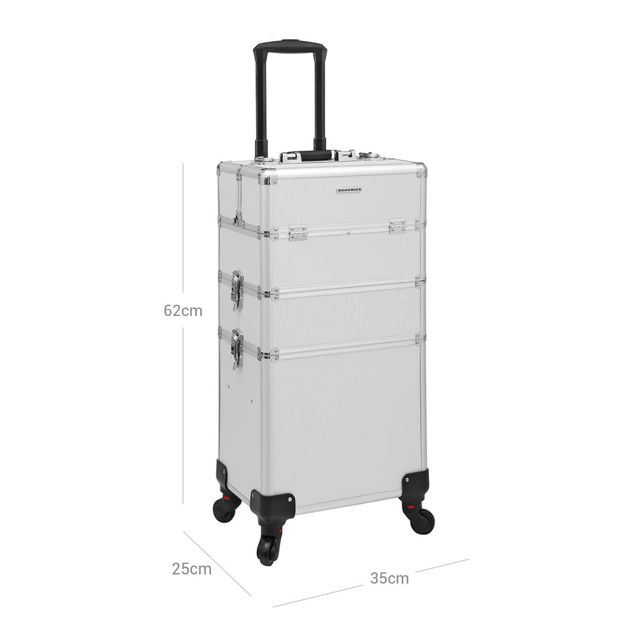 Sminkvagn – 3-i-1 organisatör – silver