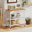 Mobil – köksö med arbetsyta och låda, köksvagn, vånings köksrullvagn – 3 – Vit